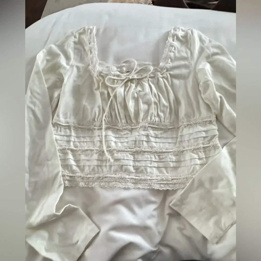 FREE PEOPLE Scarlet Smocked Long Sleeve / Clean Ivory